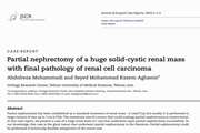 Partial nephrectomy of a huge solid-cystic renal mass with final pathology of renal cell carcinoma